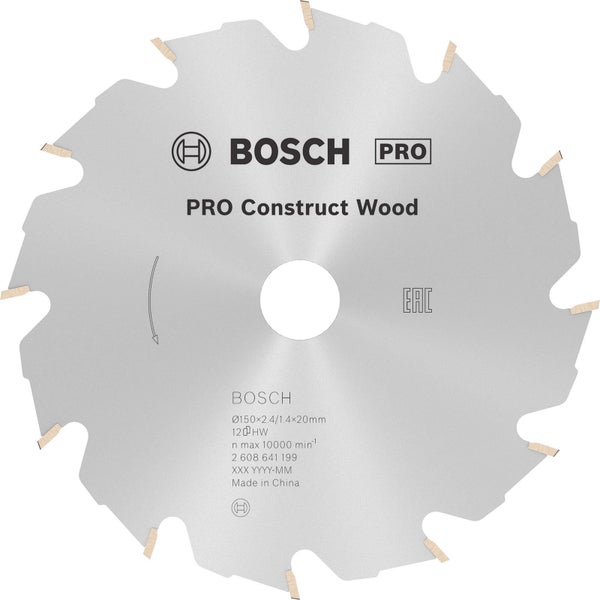 Bosch PRO Construct Wood Kreissägeblatt 150 x 2,4 x 20 mm - 2608641199