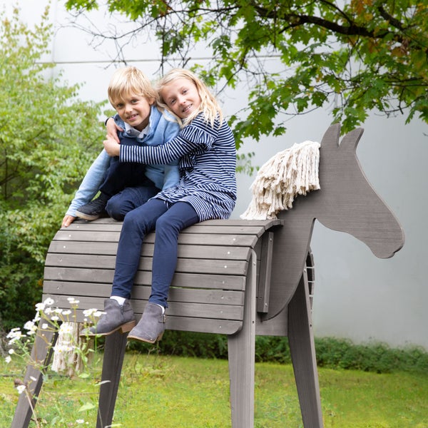 ROBA Outdoorspielpferd, FSC zertifiziertes Massivholz, Gartenpferd, Sitzhöhe: 88,5 cm