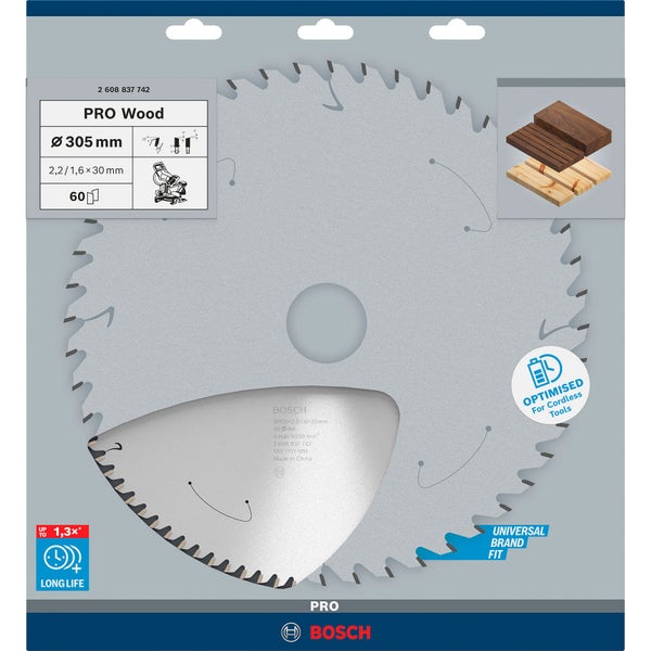 Bosch PRO Wood cordless Blatt für Kreissägen 305 x 2,2 x 30 mm - 2608837742