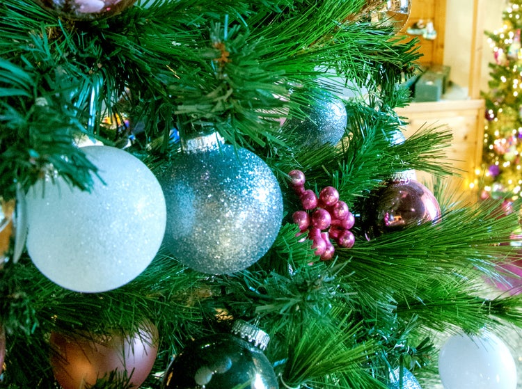 Christbaumschmuck Glas-Kugelsortiment - Rosa/Grau/Weiß, 217 Stck., Weihnachtsbaumkugeln, Christbaumschmuck, Weihnachtsbaumanhänger