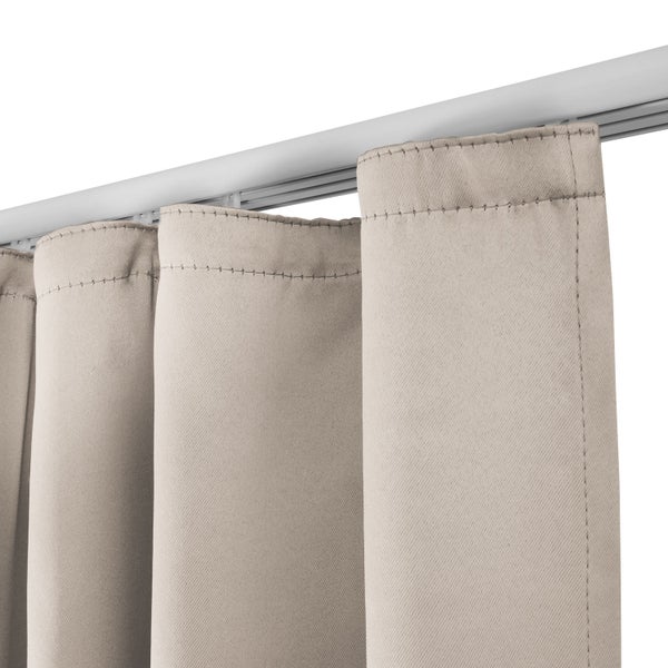 Beautissu Amelie BK Vorhang mit Kräuselband 140x245cm Creme (2tlg)