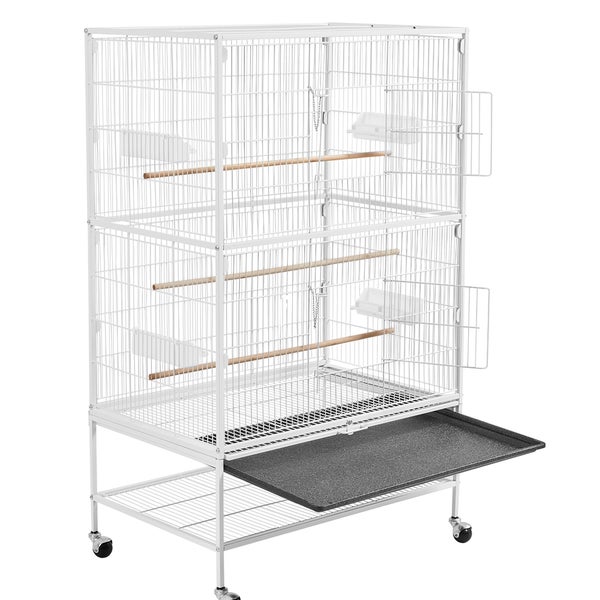 Yaheetech Vogelkäfig mit ständer , Weiß