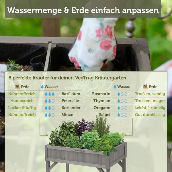 VegTrug® Kräutergarten - Grey Wash - 78x58x80 cm