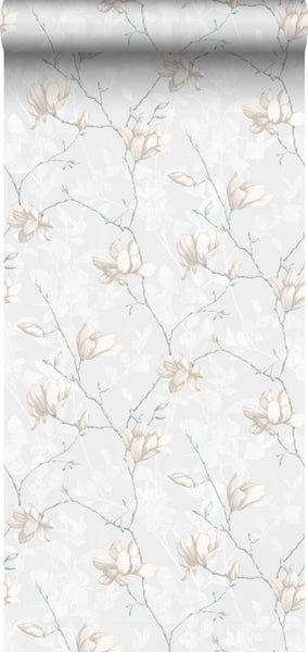 Borastapeter Tapete Blumen Grau - 53 cm x 10.05 m - 662634