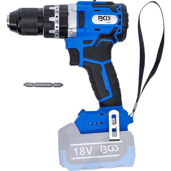 BGS Technic Akku-Bohrschrauber mit 18 Volt Akku und Bit