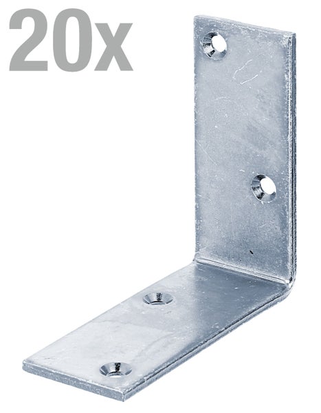 Set mit 20 Stück Metallwinkel zur stabilen Verbindung von Bauteilen im Innen und Außenbereich