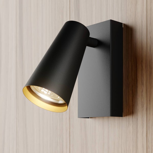 Lucande Strahler Angelina (Skandinavisch) in Schwarz aus Metall (1 flammig, GU10) - Deckenlampe Deckenleuchte Lampe Spot Schlafzimmerleuchte