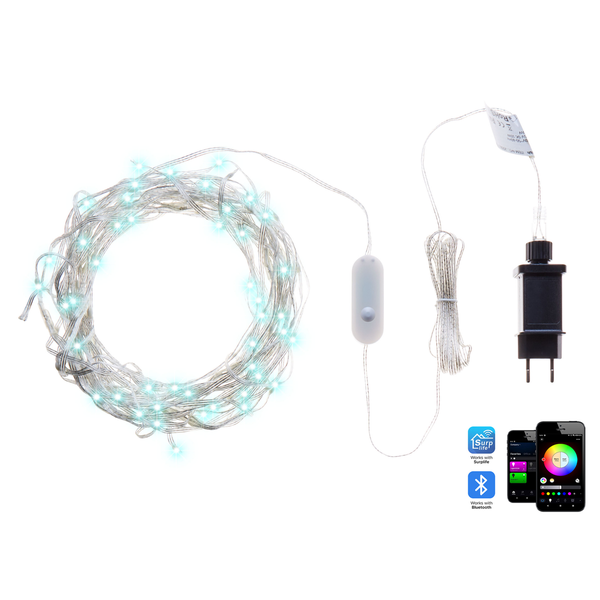 LED-Lichterkette mit Trafo und Schalter