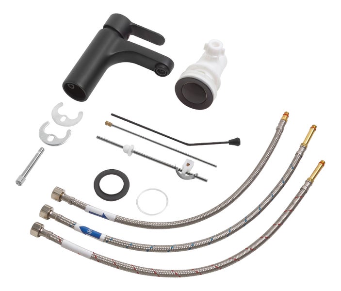 Waschtischarmatur mit Installationsmaterialien