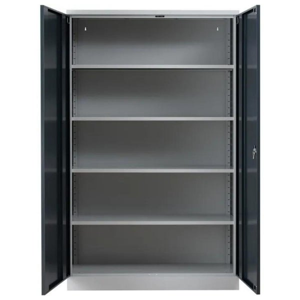 PROREGAL Stahlschrank Bee 7 Fachböden HxBxT 195 x 120 x 60 cm Verzinktes & Verstärktes Fachbodenmaterial Grau & Anthrazit