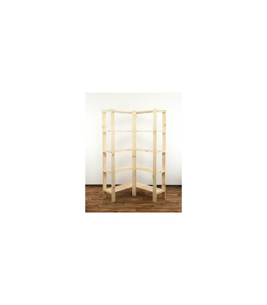 PROREGAL Eckregal Woodland HxBxT 166,4 x 85 x 30 cm Fachlast 120 kg 5 Fachboden Kiefernholz Natur