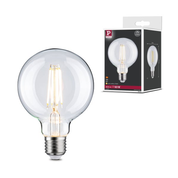 LED Globe Lampe mit E27 Sockel und Filament Optik für eine dekorative Beleuchtung