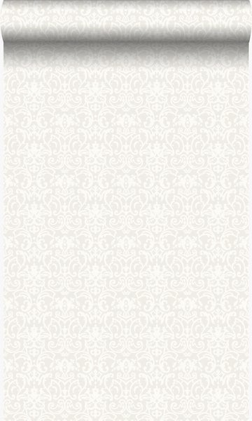 Origin Wallcoverings Tapete Ornamente Weiß und Hellgrau - 53 cm x 10.05 m - 346536