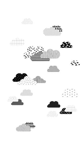 ESTAhome Fototapete Wolken Schwarz-Weiß - 150 x 279 cm - 158922
