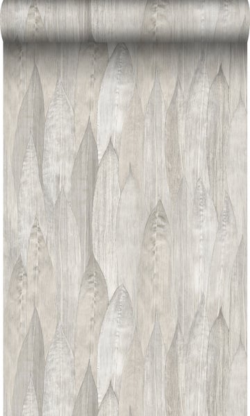 Origin Wallcoverings Öko-Strukturtapete Blätter Grau - 53 cm x 10,05 m - 347372