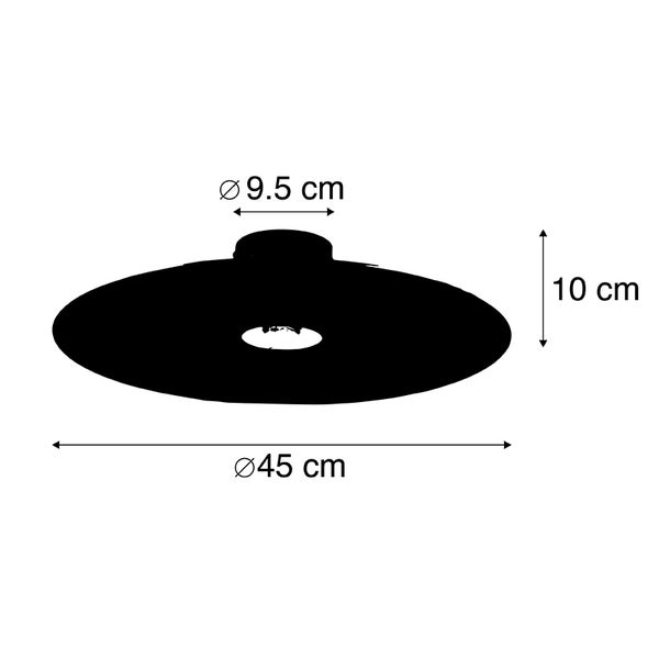 Deckenleuchte schwarz flacher Schirm schwarz 45 cm - Combi