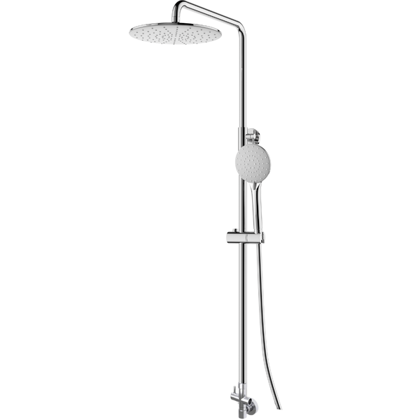 EcoRain 30% Wassersparender Regendusch-Duschset Glenn 23 CM - Handbrause 12 CM - Hoher Druck - Universell - Anti-Kalk Duschkopf - Chrom