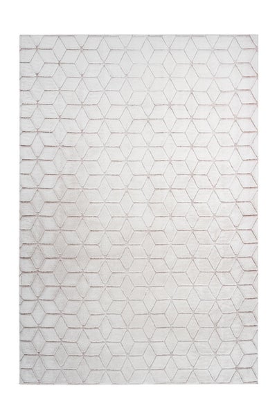 Kurzflor Teppich Splendora Weiß / Rosé Modern, Klassisch 80 x 150 cm