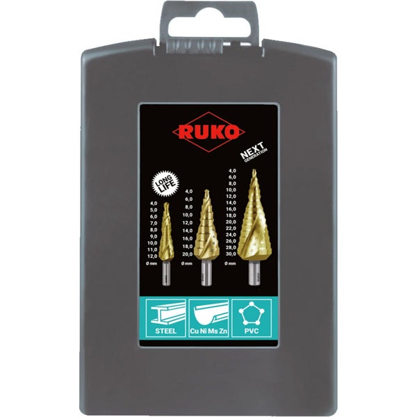 Ruko Stufenbohrer Set im Aufbewahrungskoffer