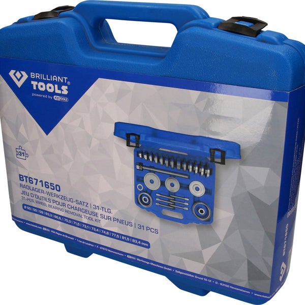 Brilliant Tools Radlager Werkzeugsatz im blauen Werkzeugkoffer