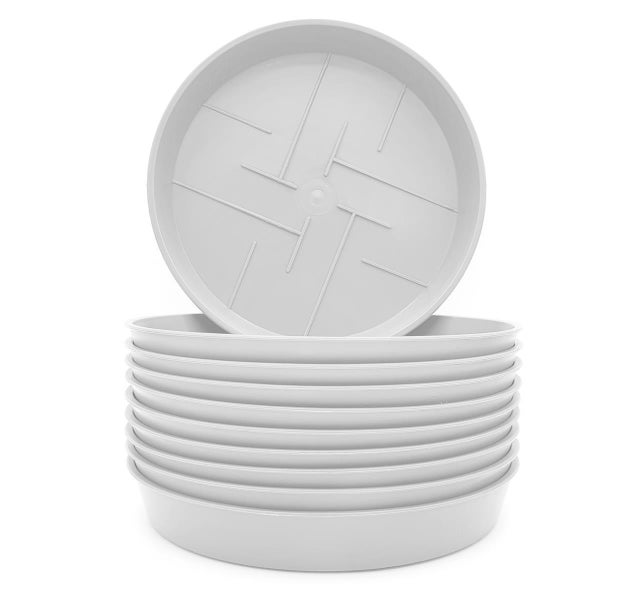 Plastard Untersetzer 10er Set Ø 27 cm Weiss - Blumentopf Pflanztopf Kübel