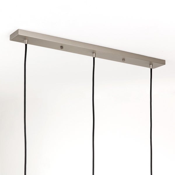 Deckenbaldachin für Leuchte länglich Abzweigdose mit 3 Kabelauslässen, für Esstisch, 70x8cm, Silber matt