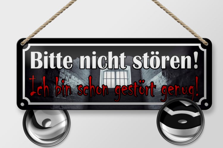 Blechschild Spruch 27x10cm nicht stören bin schon gestört Dekoration