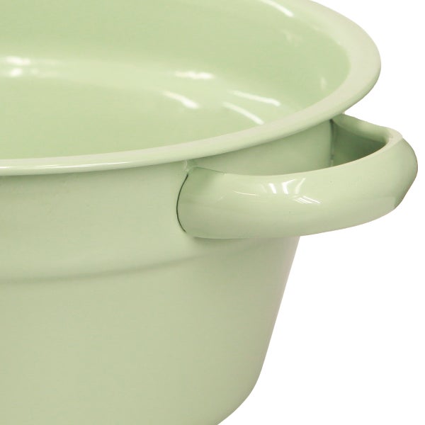 Emaillierter Waschtagseimer mit Tragegriff