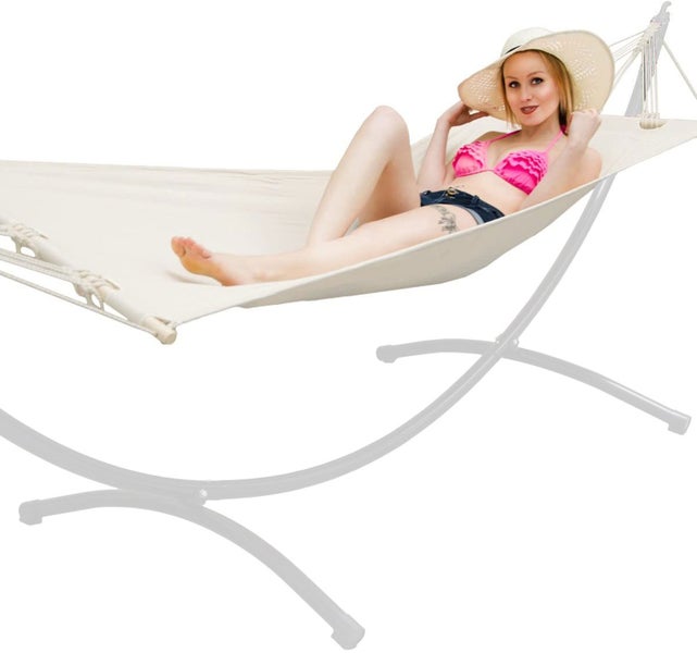AMANKA Bis 100kg: Outdoor Stabhängematte 1 Person - 190x80cm Hängematte Outdoor Hängeliege ohne Gestell - Hängematte mit Stange - Garten Hängematte für Balkon Schaukelliege Indoor Liege zum Aufhängen