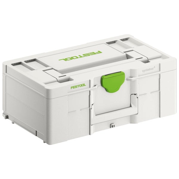 Festool Systainer 3 Werkzeugkoffer aus Kunststoff mit Tragegriff, T-LOC Verschluss und Festool Logo.