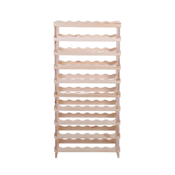 Weinregal VINOTECA FLEX PRO HxBxT 135x65x28cm 60 Flaschen auf 10 Ebenen Massives Kiefernholz Natur unbehandelt
