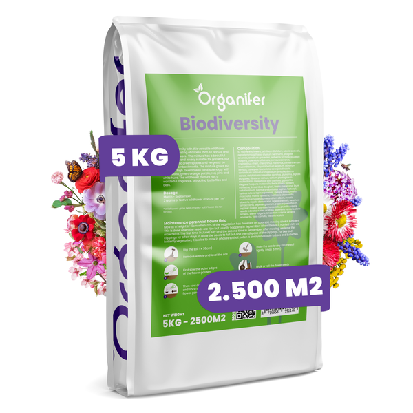 Wildblumenmischung - Biodiversität - 62 Arten (5 kg für 2500 m2) - Organifer