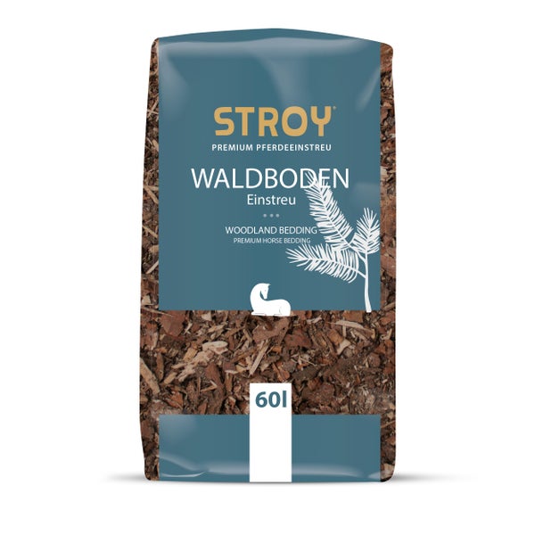 Sack Stroy Waldboden Premium Pferdeeinstreu 60 Liter für eine natürliche Stallhygiene