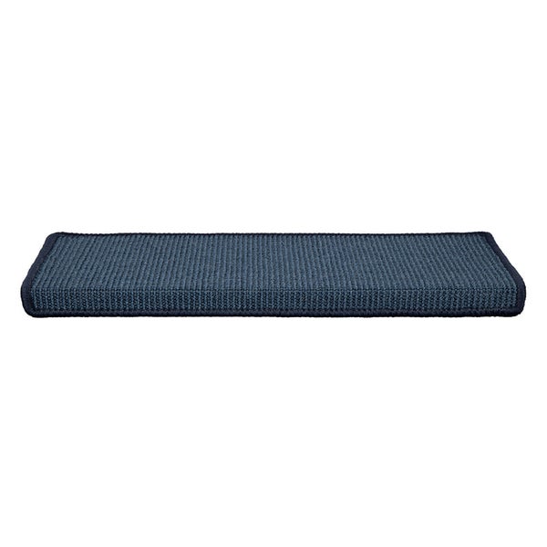 FLOORDIREKT Stufenmatte aus Sisal - Pure Nature - Umkettelt & Selbstklebend - Blau - 23,5 x 65 cm - Rechteckig