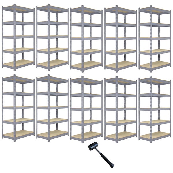 10 x Q-Rax Lagerregal Regal 180cm H x 120cm L x 50cm B Grau