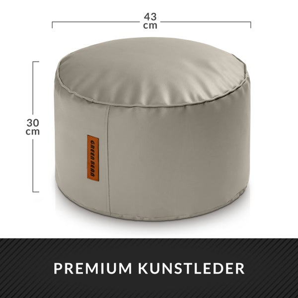 Runder Hocker aus Kunstleder mit den Maßen 43 x 30 cm