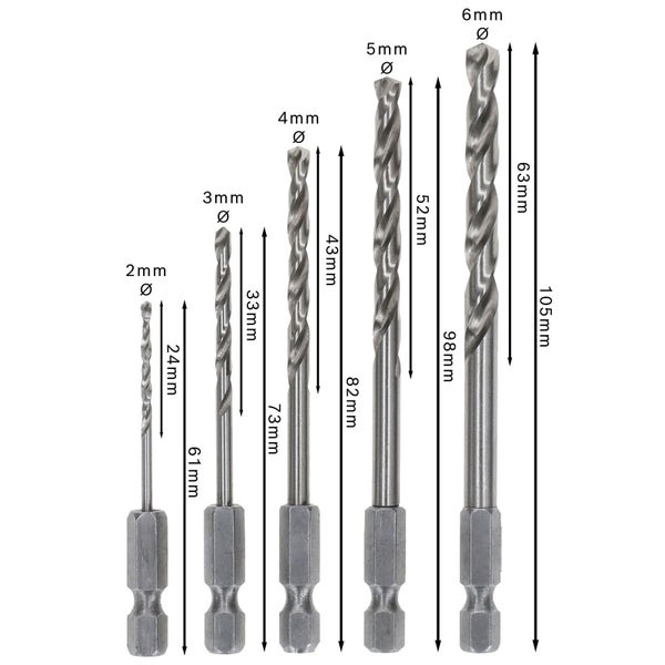 Bosch PRO Metal HSS-G Hex Spiralbohrer-Set 5-tlg. - 2608595517