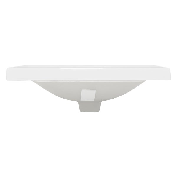 ML-Design Waschbecken aus Keramik Weiß 51x15,5x41,5 cm Eckig Einbauwaschbecken mit Hahnloch und Überlauf, Aufsatzwaschbecken Einbauwaschtisch Waschschale Waschplatz Handwaschbecken, für das Badezimmer