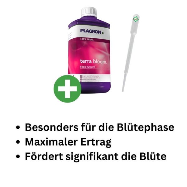Plagron Terra Bloom 10 Liter – Spezieller Blütedünger für üppige Blüten, vielseitig einsetzbar mit Pipette für optimale Erträge bei Grow, Tomaten & Orchideen