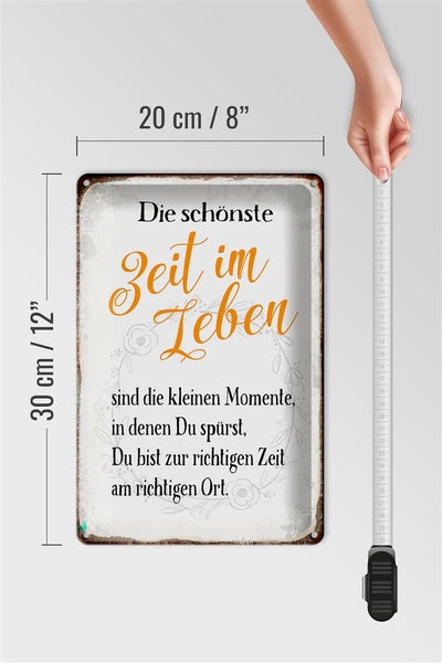 Blechschild Spruch 20x30cm die schönste Zeit im Leben sind