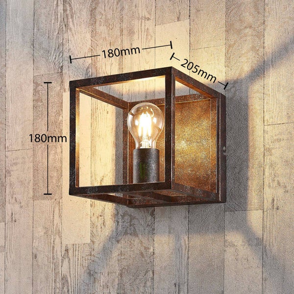 Lindby Deckenlampe Emin (Landhaus, Vintage Rustikal) in Braun aus Metall (1 flammig E27) - Deckenleuchte Lampe Wohnzimmerleuchte