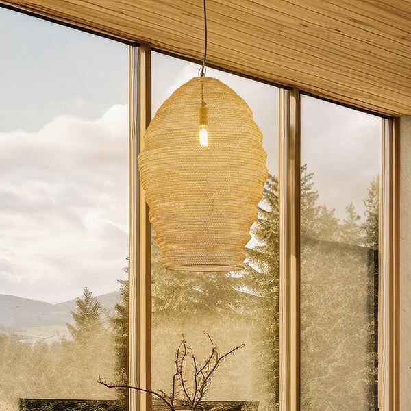 Lindby Pendelleuchte Eldric (Design, Modern) in Gold / Messing aus Metall (1 flammig E27) - Deckenlampe Esstischlampe Hängelampe Hängeleuchte Wohnzimmerleuchte