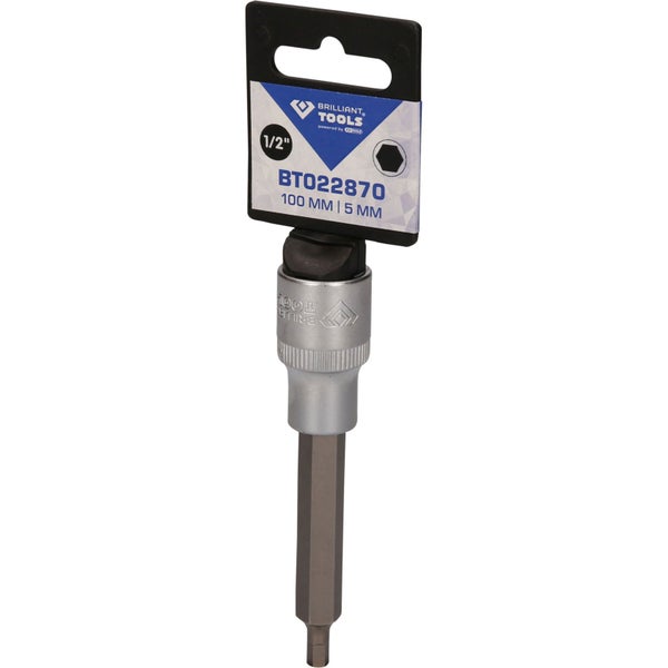 BRILLIANT TOOLS 1/2 Innensechskant Bit-Stecknuss 100 mm lang 5 mm - BT022870