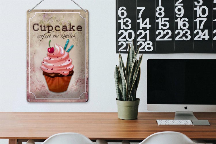 Blechschild Spruch 20x30cm Cupcake einfach nur köstlich