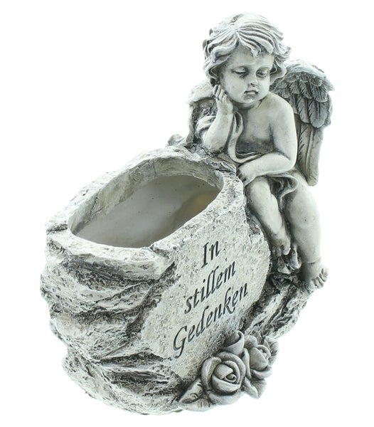 FRANK FLECHTWAREN | Pflanzer Kleiner Engel, POLYRESIN, 15 x 9 x 15 cm