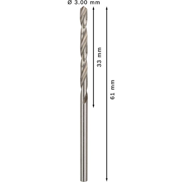Bosch PRO Metal HSS-G Spiralbohrer 3 x 33 x 61 mm - 2608595055