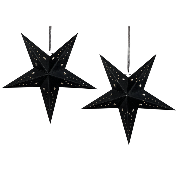 Wanddekoration 2er Set LED MOTTI Stern 60 cm Schwarz