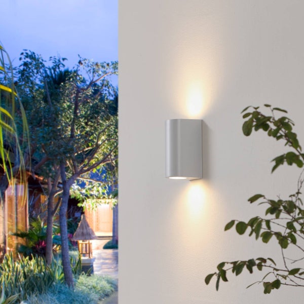 PRIOS Wandleuchte außen Irfan (spritzwassergeschützt (Modern) in Weiß (2 flammig, GU10) - Außenwandleuchten Wandlampe Led Außenlampe Outdoor für Außenwand/Hauswand Haus