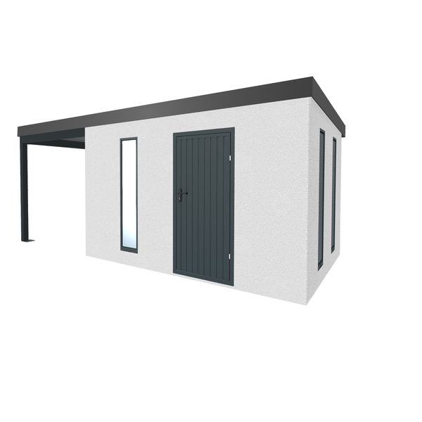 Gartenhaus mit Anbau und Fenster