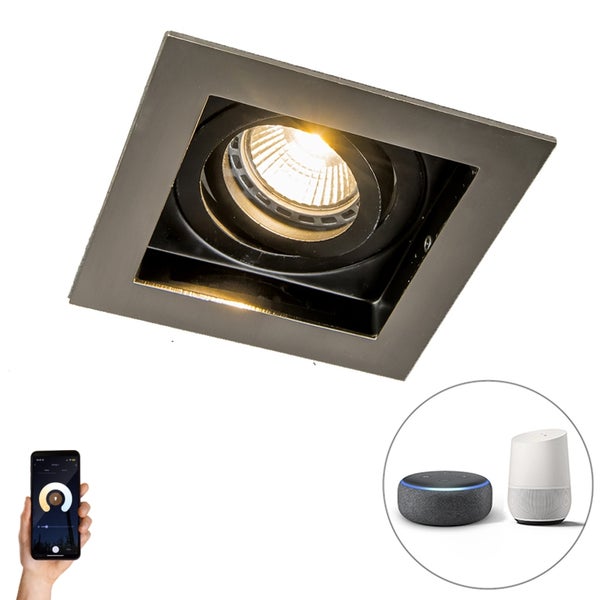 Smarter Einbaustrahler Stahl inkl. Wifi GU10 Lichtquelle - Carree